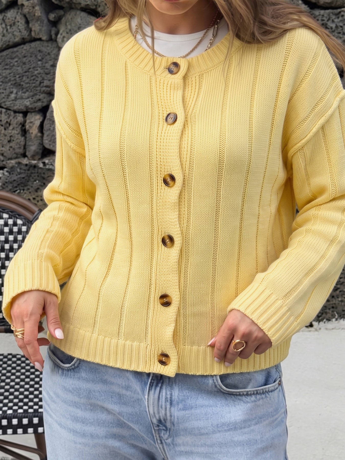 Cozy Ribbed Knit Button Cardigan
