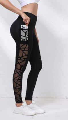 High Waisted Mesh Cutout Leggings