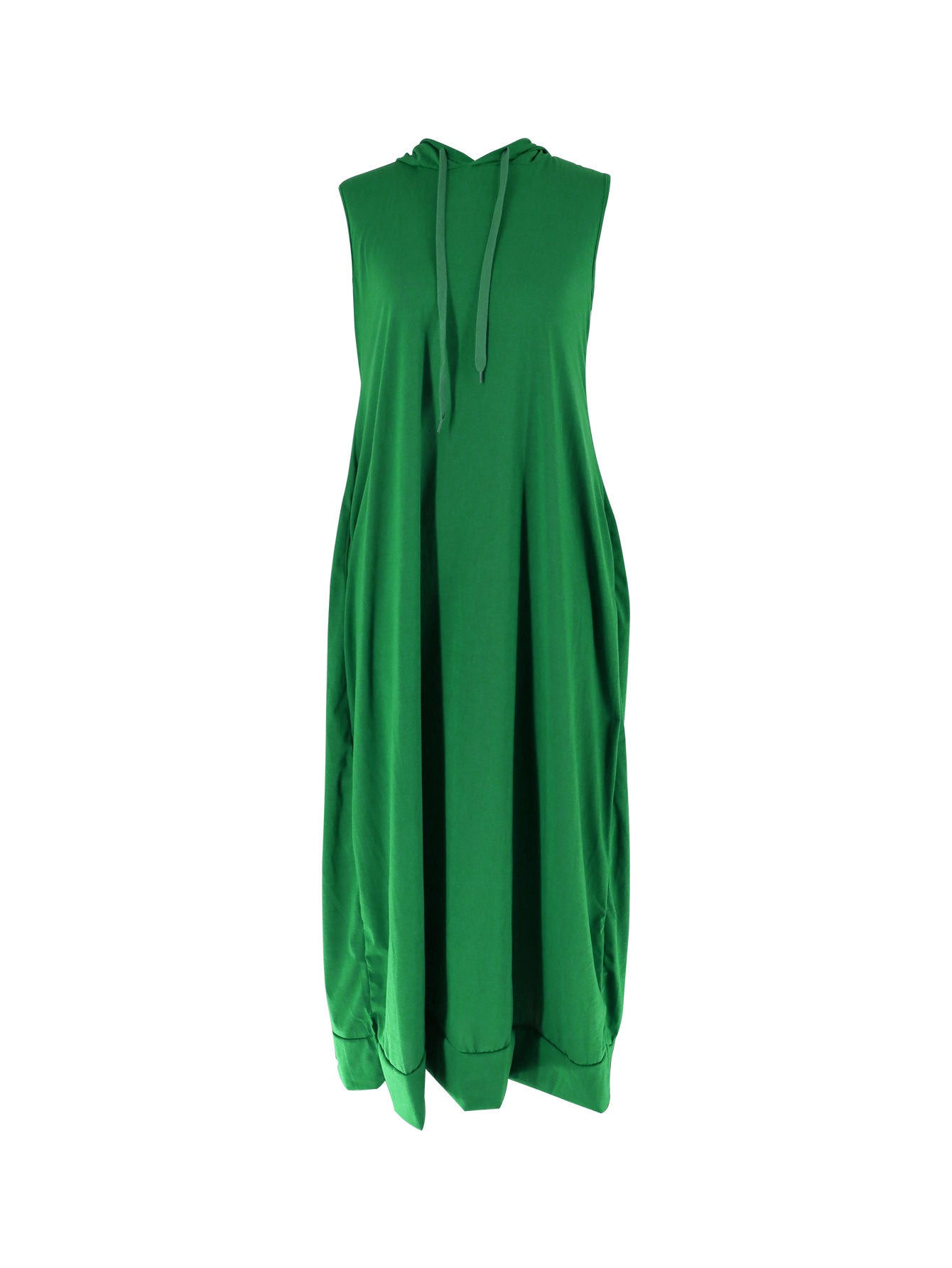 Sleeveless Hooded Casual Midi Dress