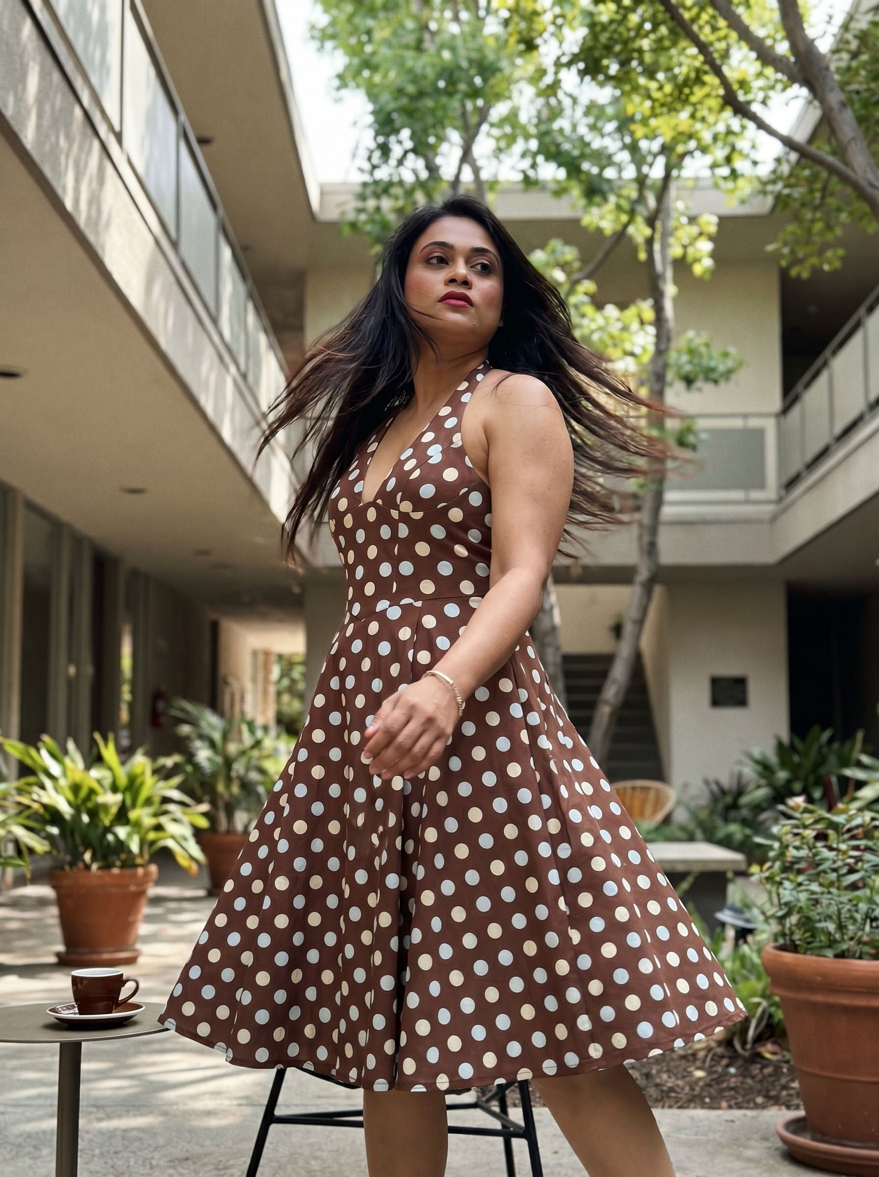 Shilpi Tripathi's Polka Dot Print Midi Dress