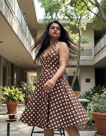 Shilpi Tripathi's Polka Dot Print Midi Dress