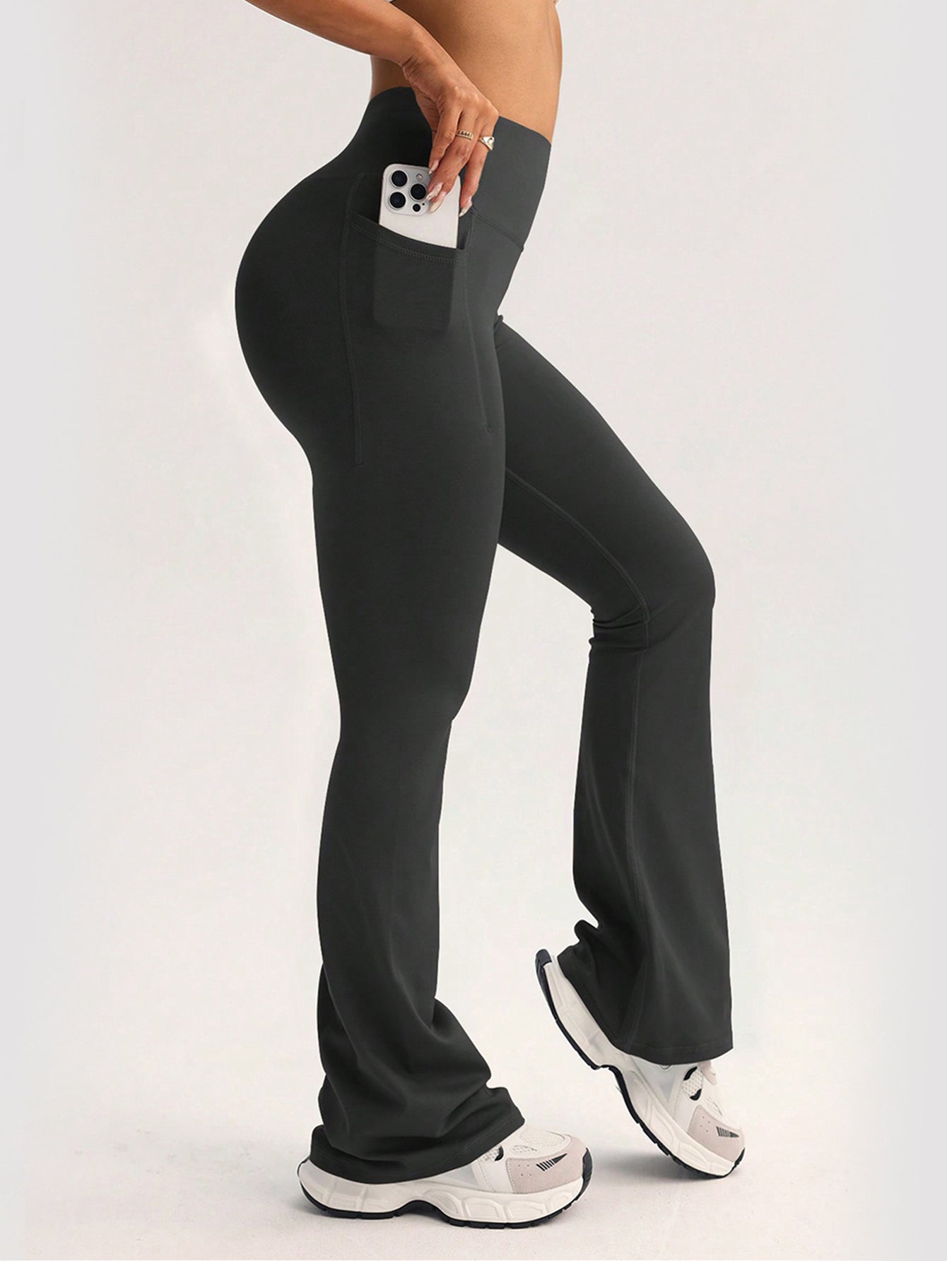 Flared-Leg Tummy-Control Everyday Yoga Pants-Multicolor