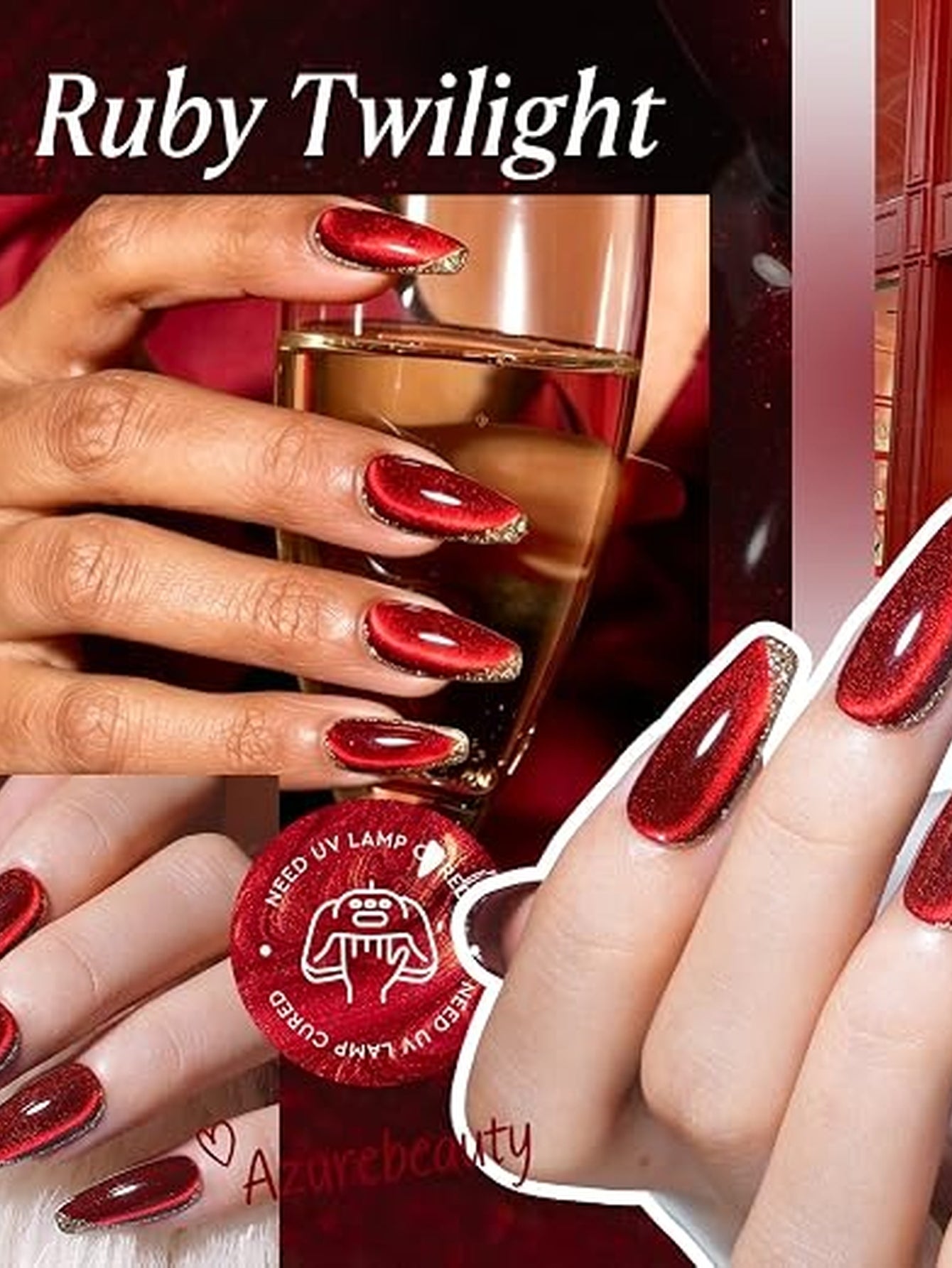 Sparkling Red Magnetic Cat Eye Gel Polish