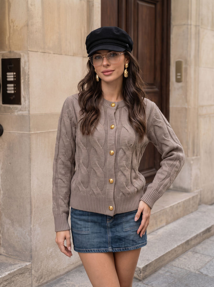 Cozy Cable Knit Button Cardigan
