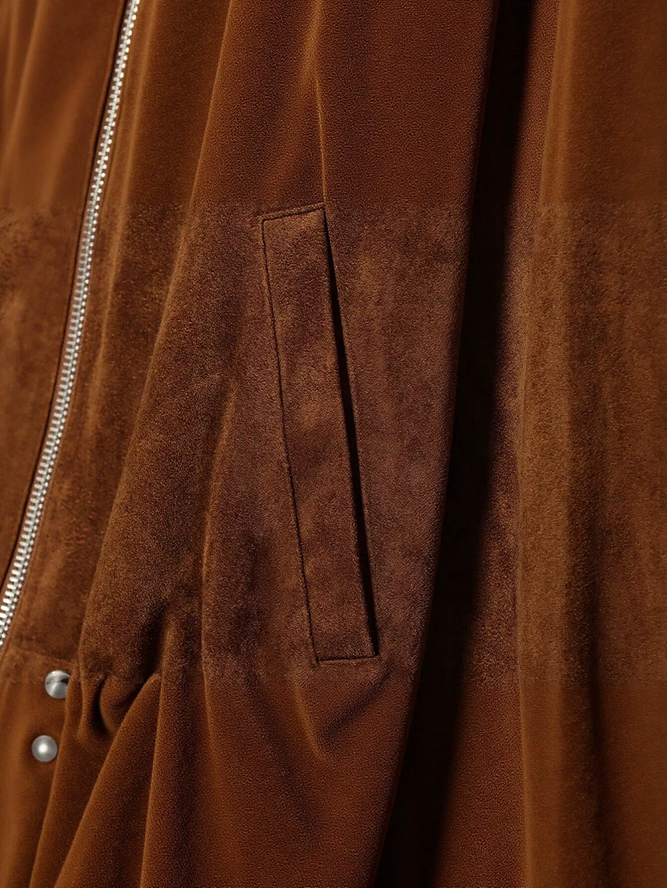 Cropped Suede Drawstring Utility Jacket