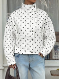 Polka Dot Mock Neck Jacket