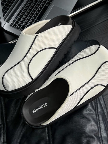 Comfy Platform Mesh Slip On Mules