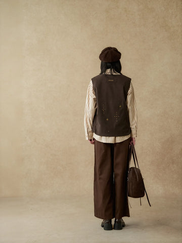 Studded Suede Utility Vest