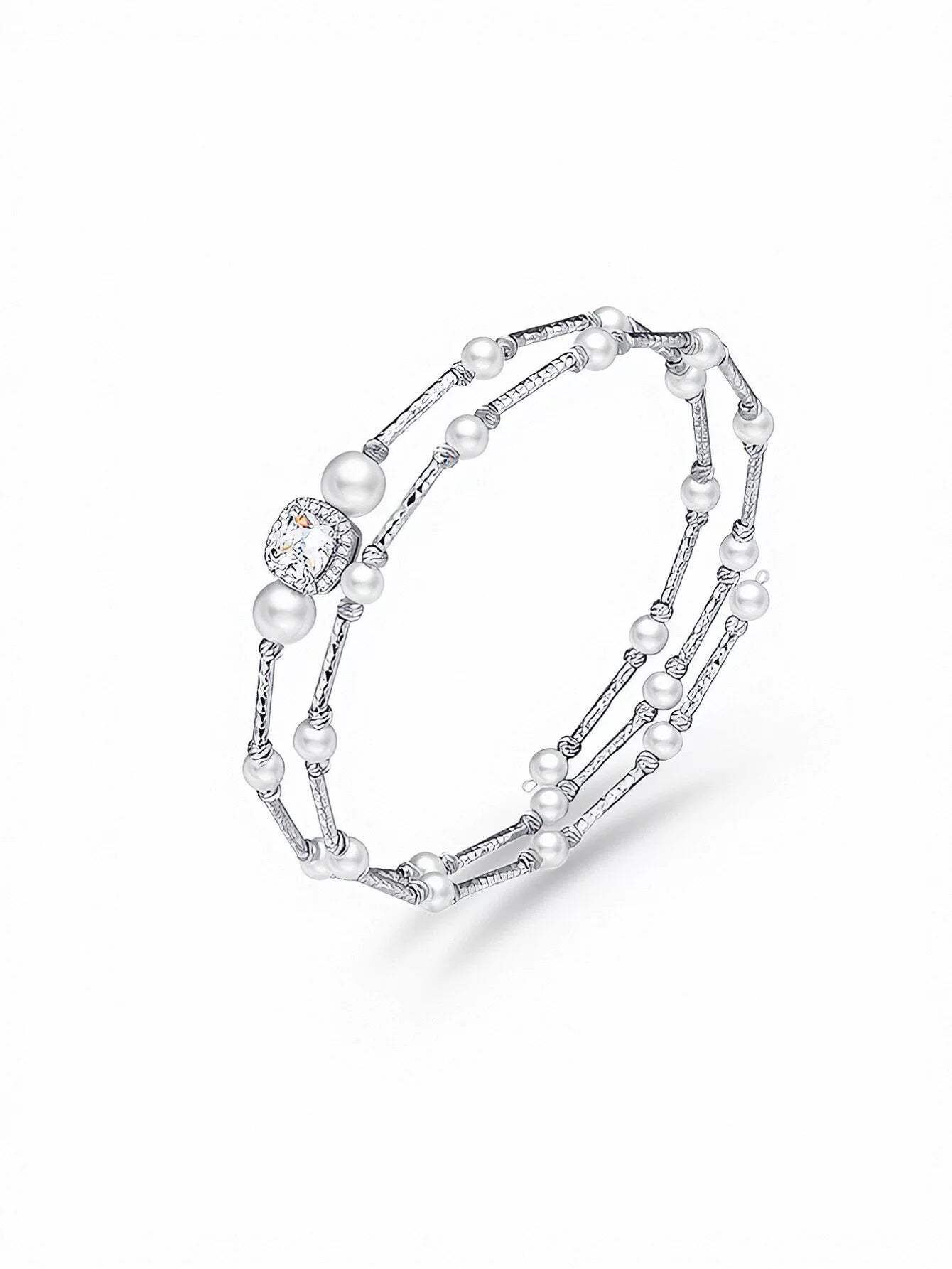 Elegant Pearl Crystal Wrap Bracelet