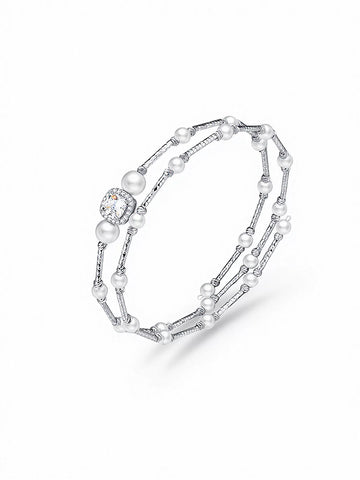 Elegant Pearl Crystal Wrap Bracelet