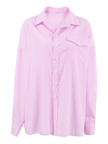 Oversized Striped Button Down Shirt