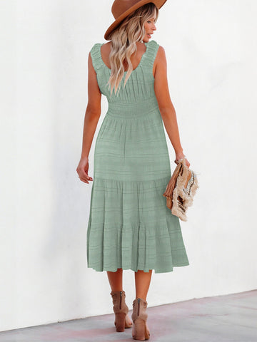 Smocked Tiered Midi Dress
