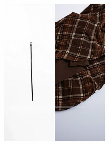 Plaid Ruffled Asymmetrical Tiered Skirt