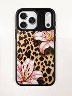 Pink Lily and Leopard Print Phone Case