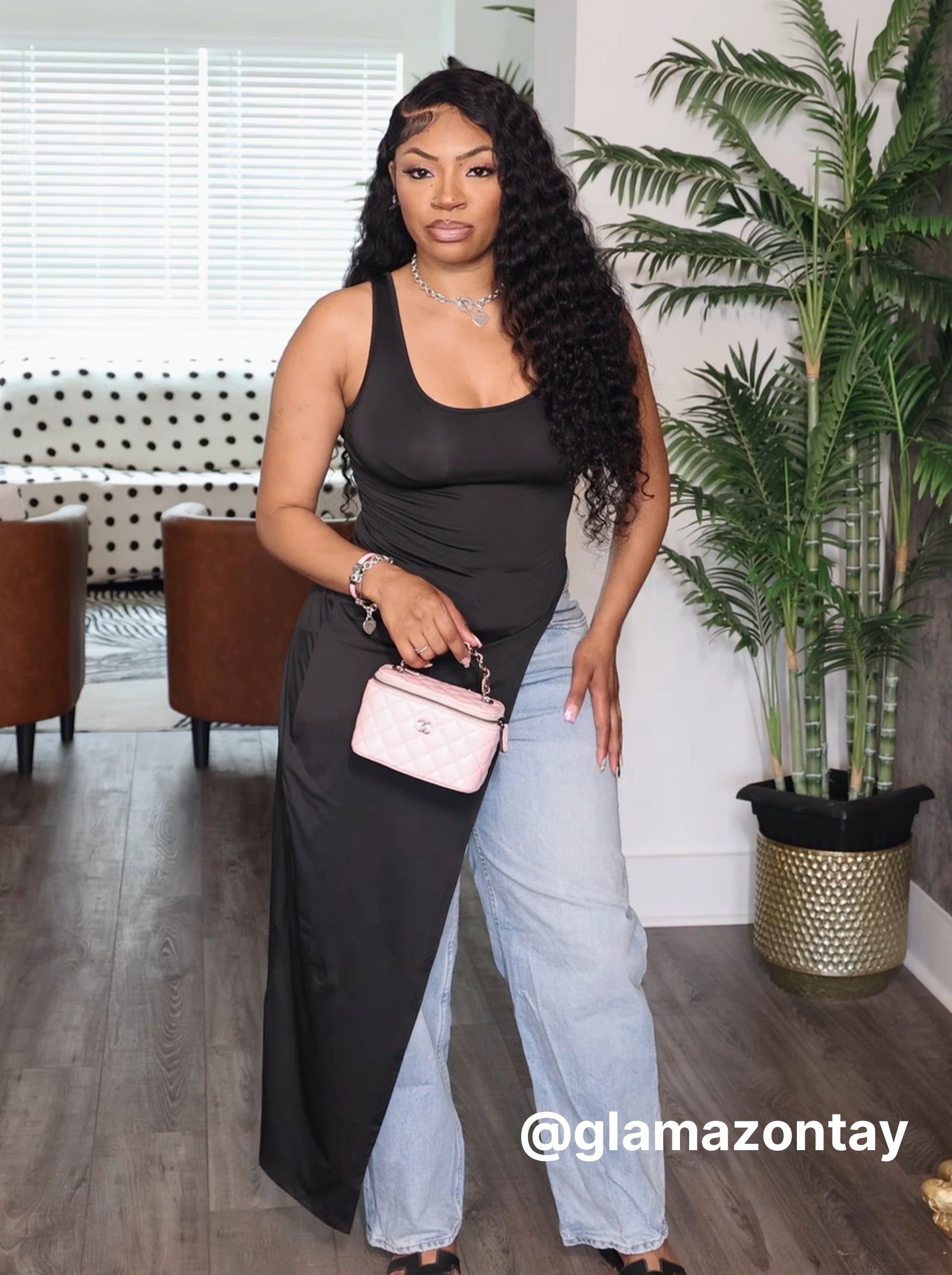 Asymmetric Hem Wide Strap Chic Top