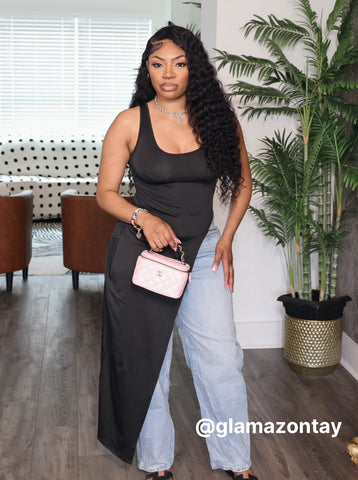 Asymmetric Hem Wide Strap Chic Top
