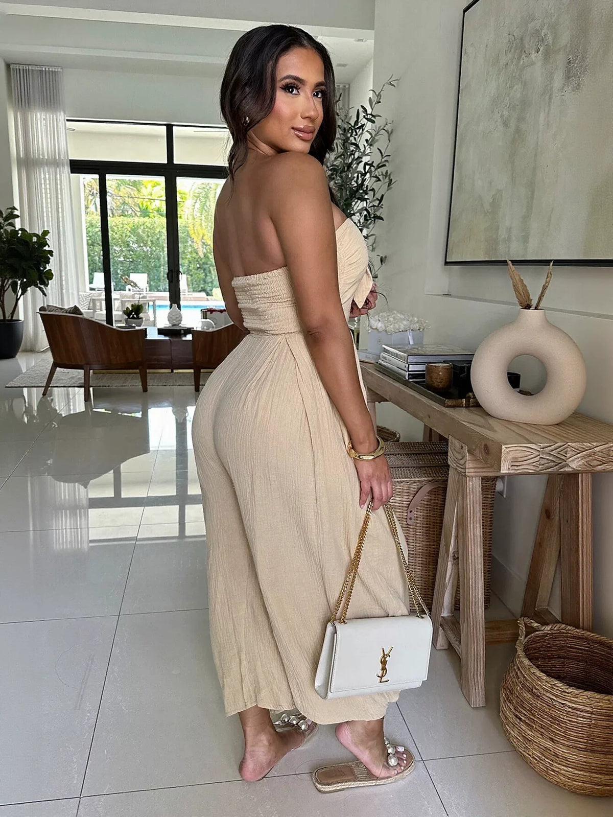 Strapless Balloon Pants Fashionable Jumpsuit