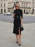 Elegant Slit Midi Dress