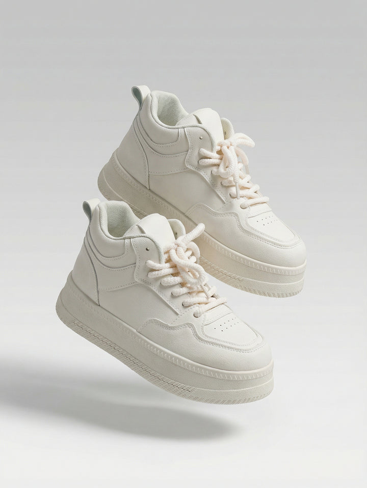 Chunky Platform High-Top Minimalist Casual Shoes[Note:Runs Small,Go One Size Up]