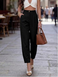 High Waisted Pleated Tapered Trousers