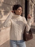 Cozy Chunky Cable Knit Turtleneck Sweater