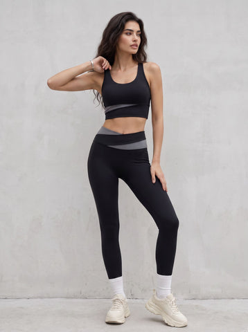 Colorblock High Waist Yoga Set