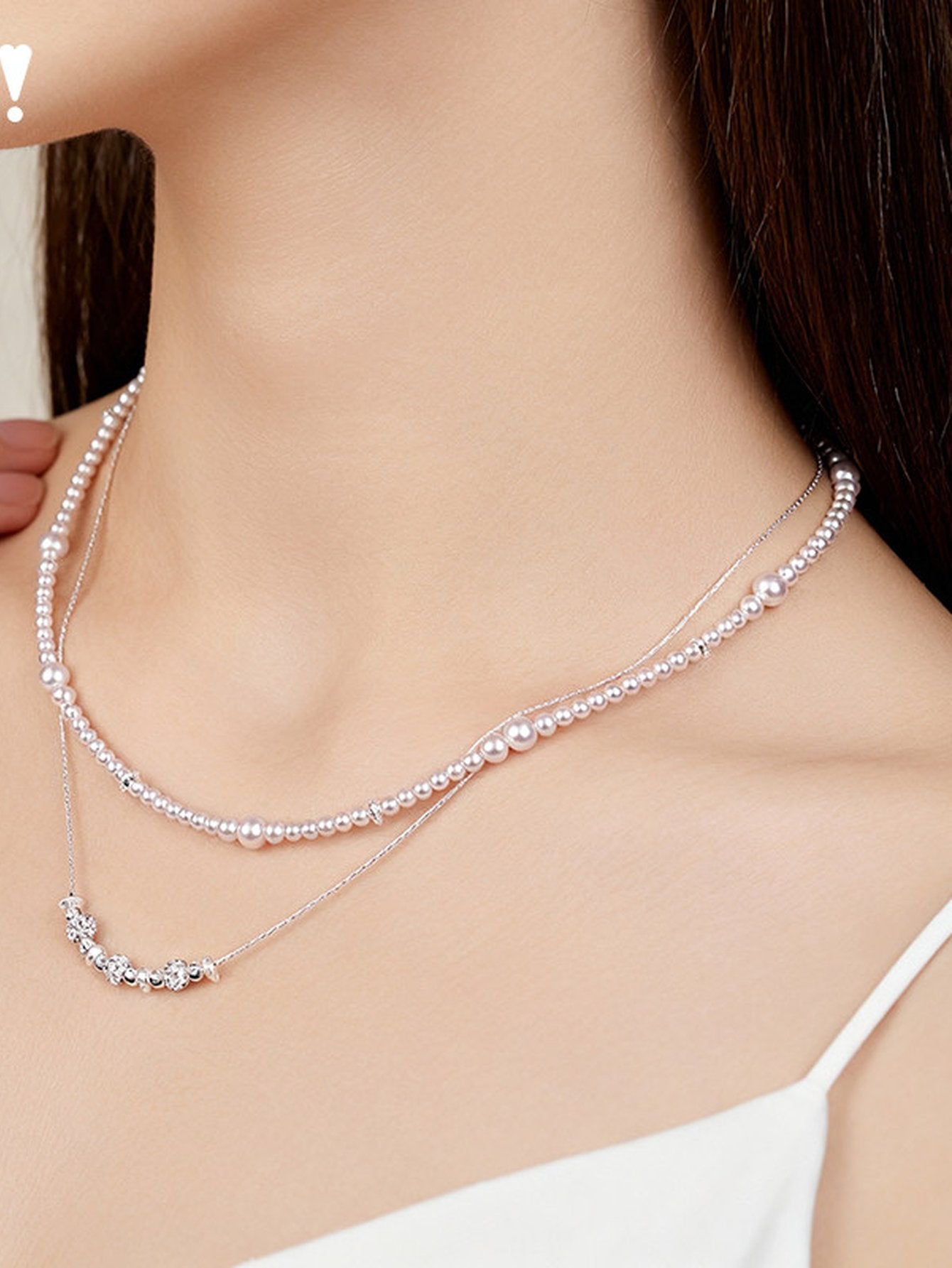 Elegant Layered Faux Pearl Necklace