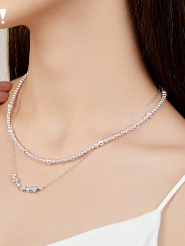 Elegant Layered Faux Pearl Necklace