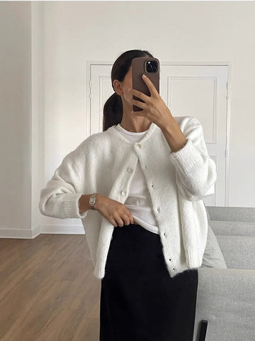 Soft Fuzzy Button Up Cardigan