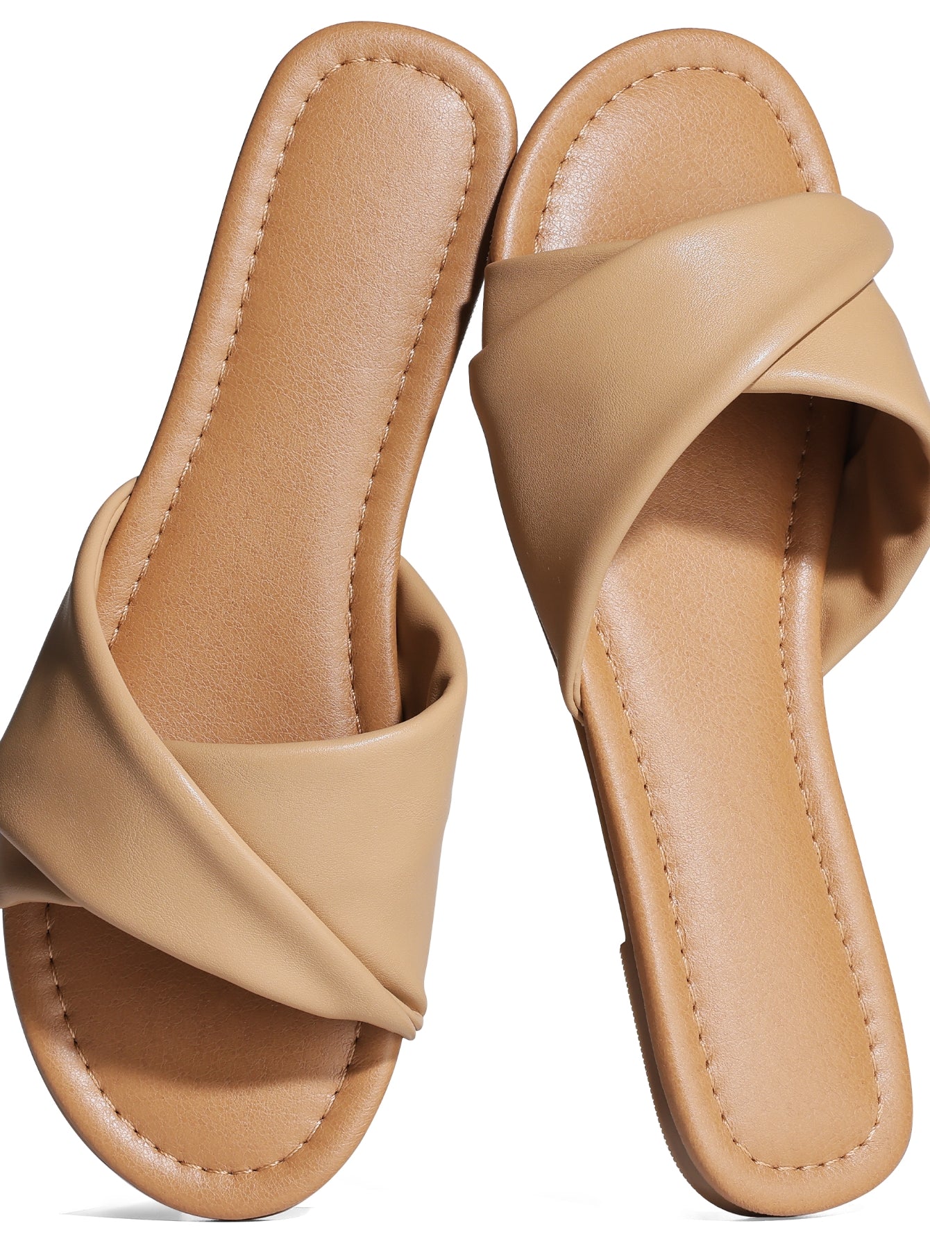 Crisscross Flat Casual Sandals-White