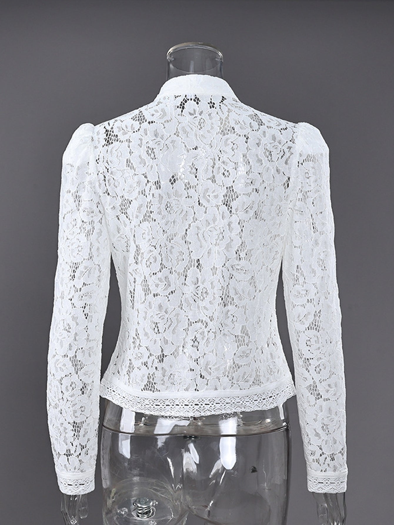 Elegant Floral Lace Button Down Shirt