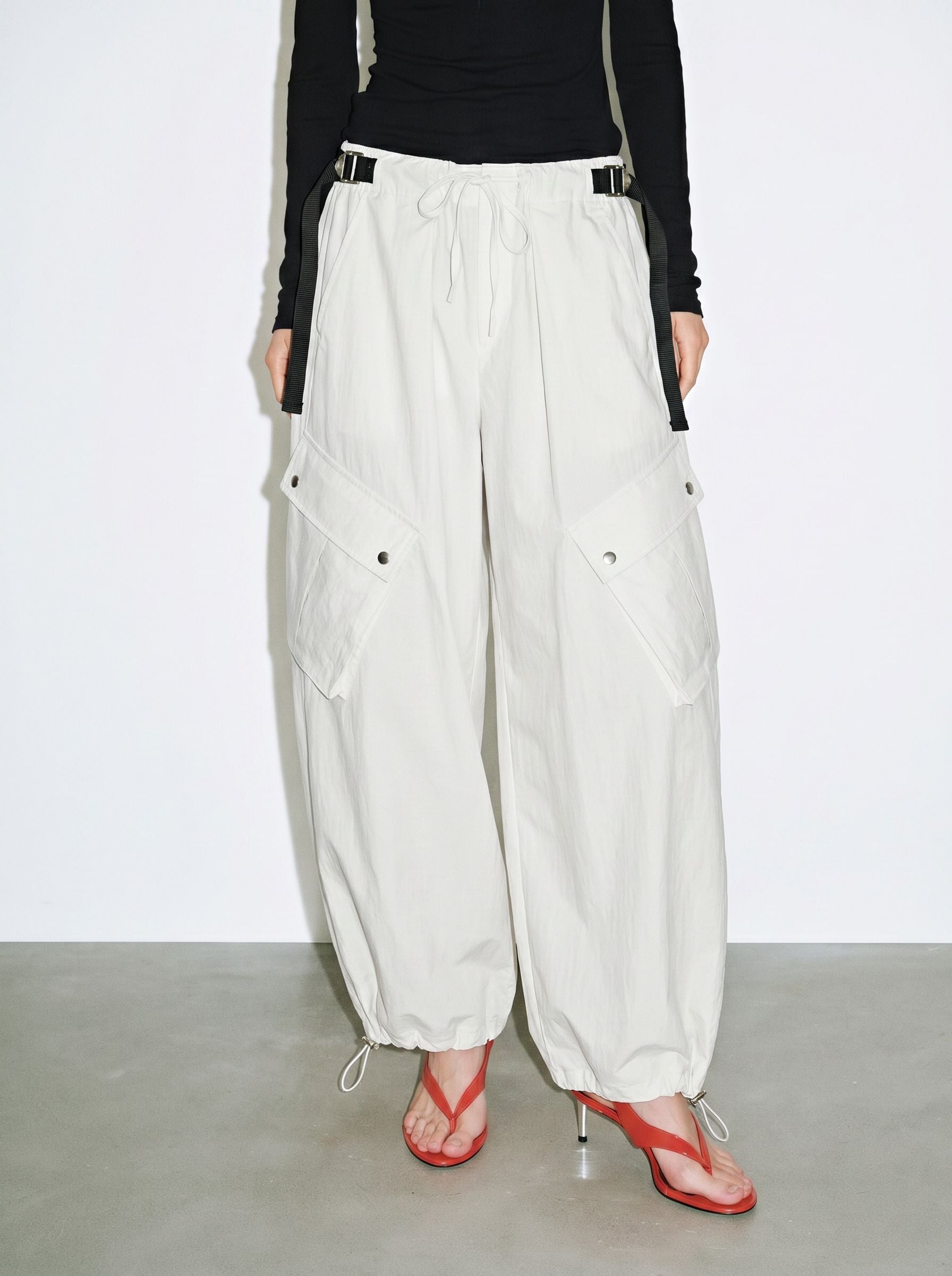 Cropped Cargo Pocket Pants