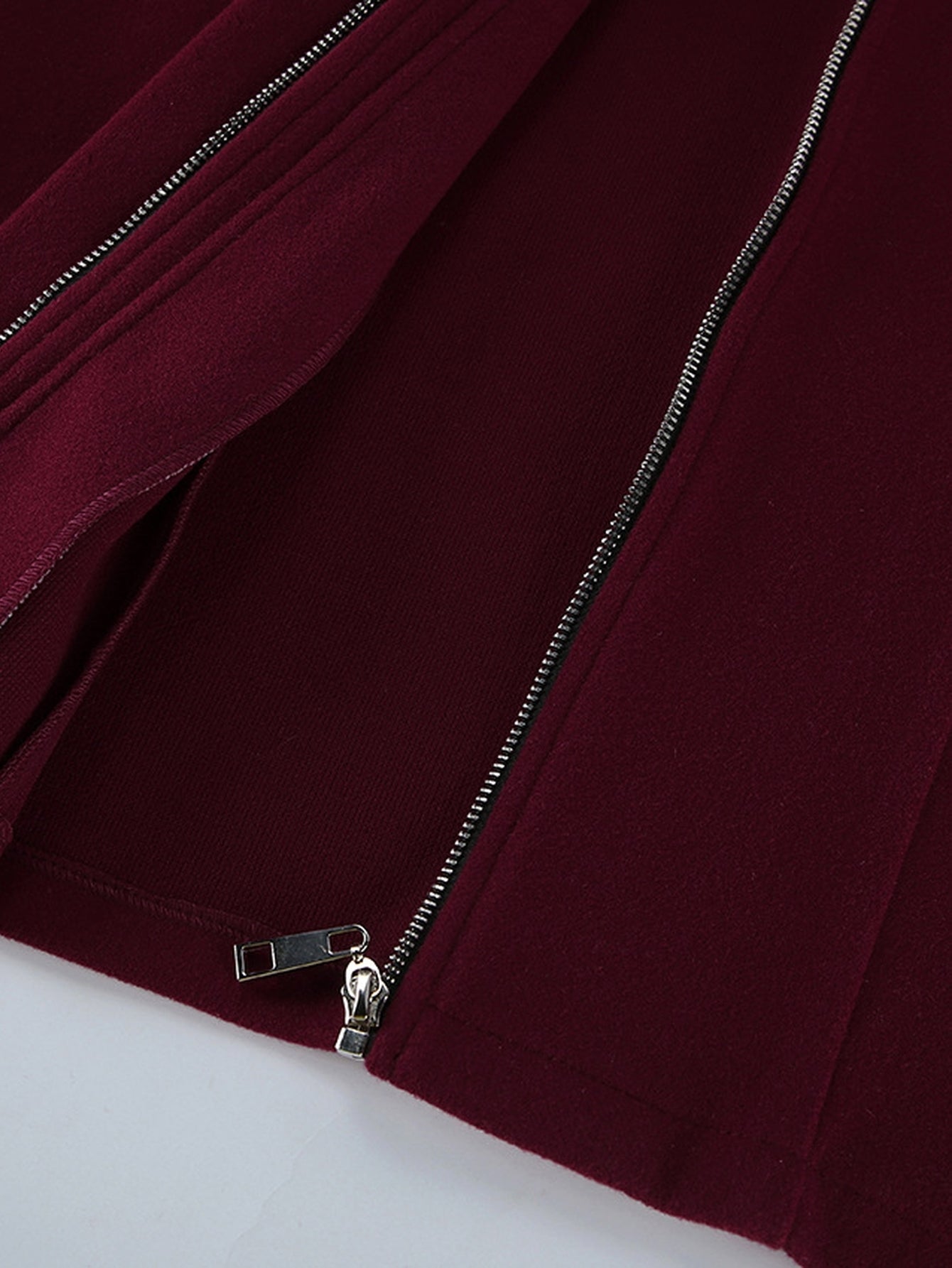 Stand Collar Belted Wool Coat