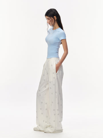 High Waisted Printed Wide Leg Pants