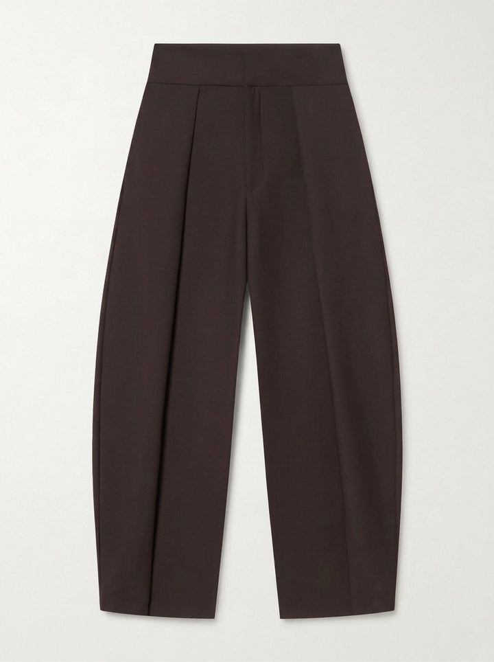 High Waisted Pinstripe Wide Leg Trousers