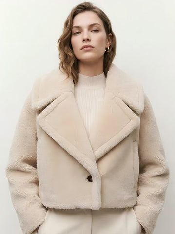 Cozy Cropped Faux Shearling Jacket