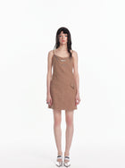 Sleeveless Textured Mini Slip Dress
