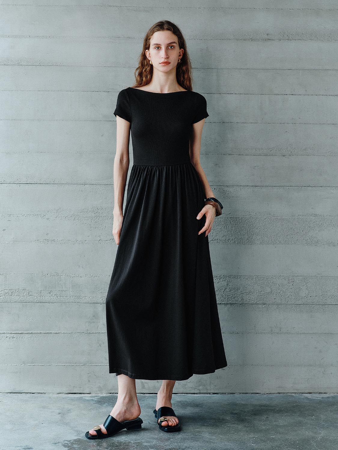 Urban Revivo A-Line Maxi Dresses-Black