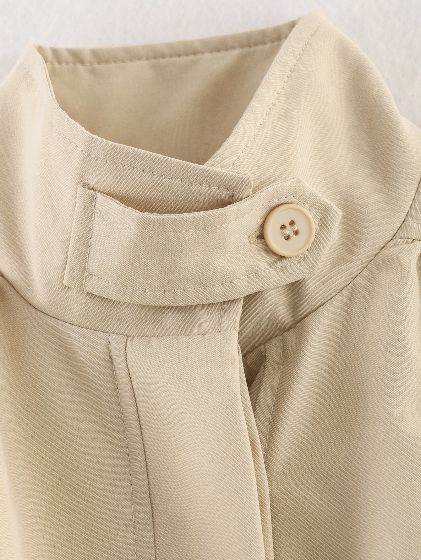 Puff Sleeve Cropped Stand Collar Jacket