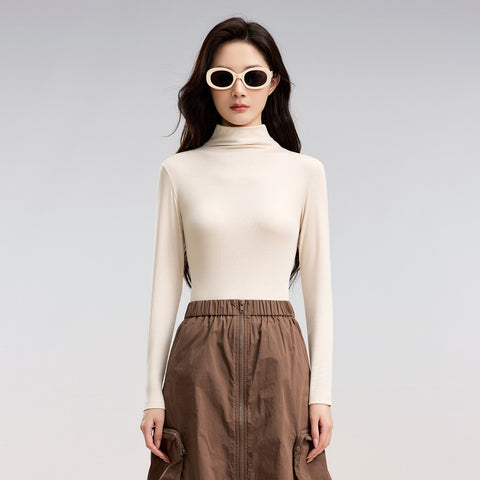 Soft Slim Fit Turtleneck Lounge Top