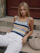 Colorful Striped Knit Camisole Tank Top