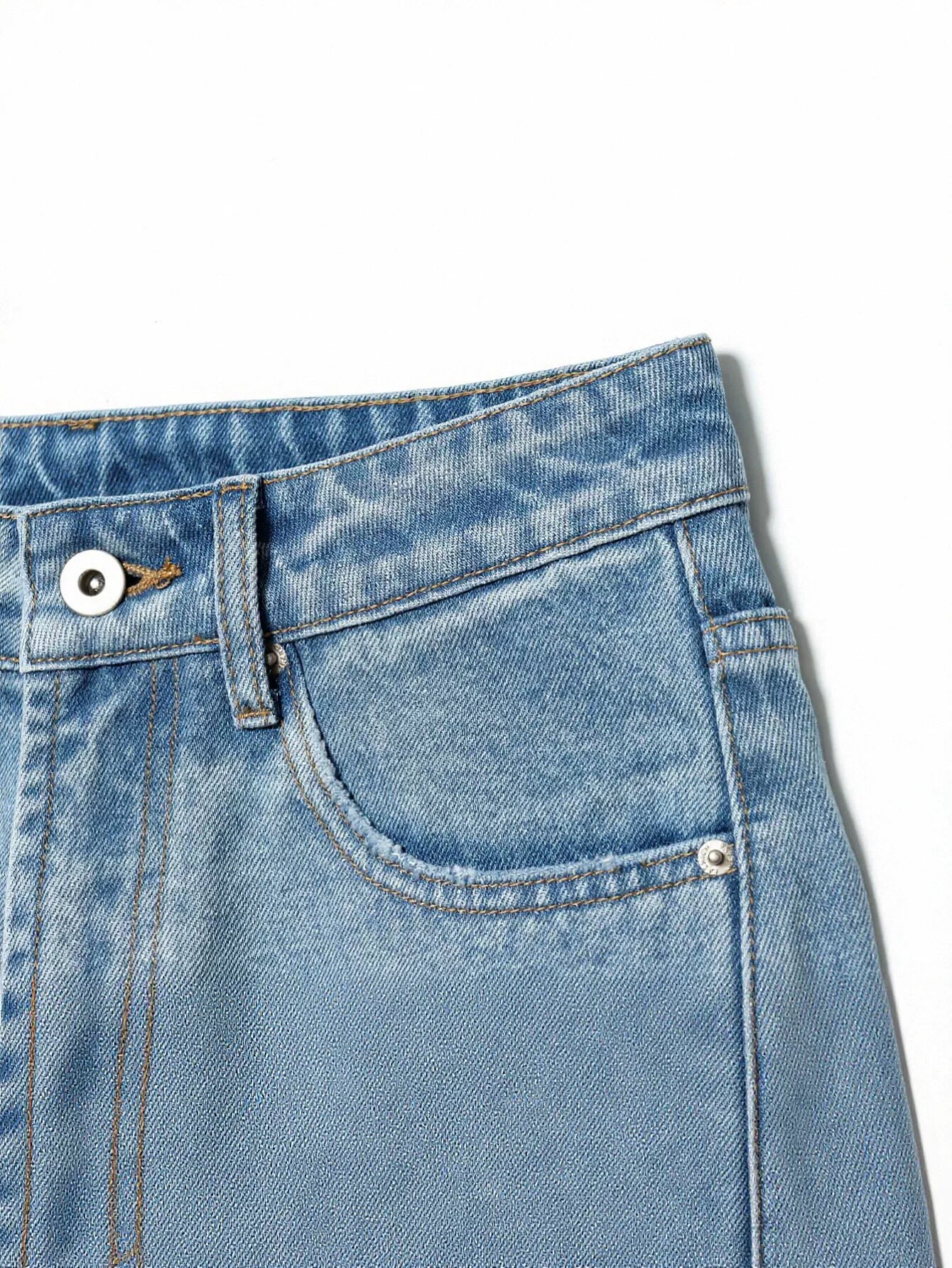 High Waisted Curved Seam Jeans