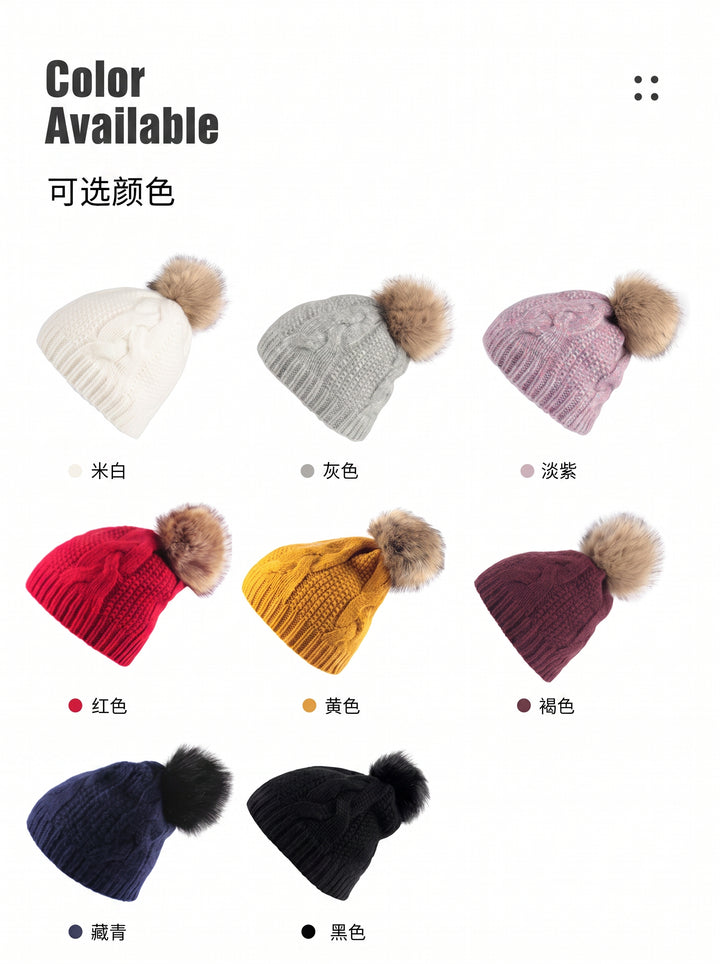 Cozy Cable Knit Pom Beanie