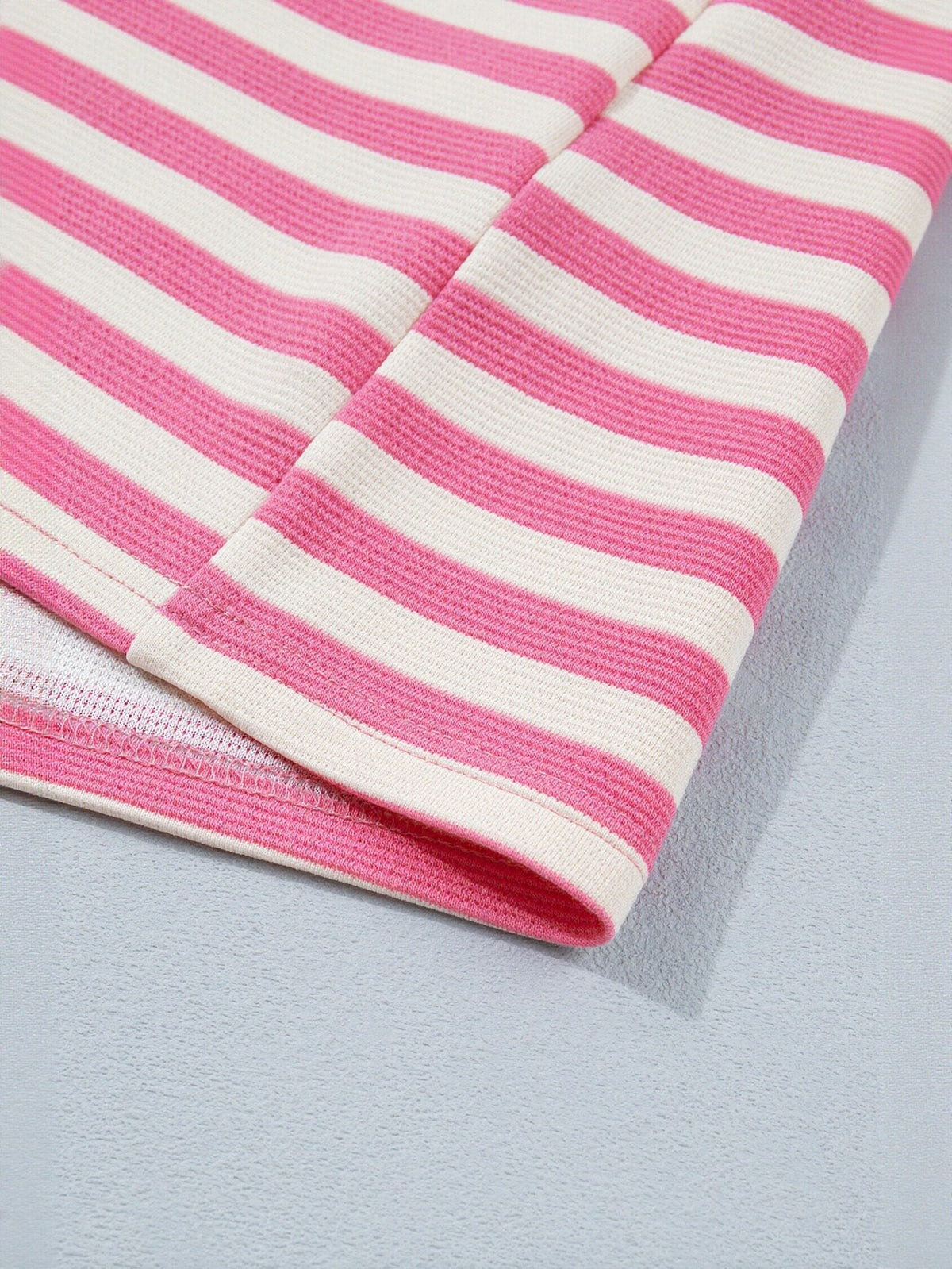 Casual Striped Contrast Trim T Shirt