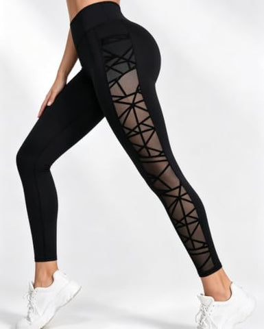 High Waisted Mesh Cutout Leggings