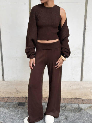 Cozy Sleeveless Crop Knit Set