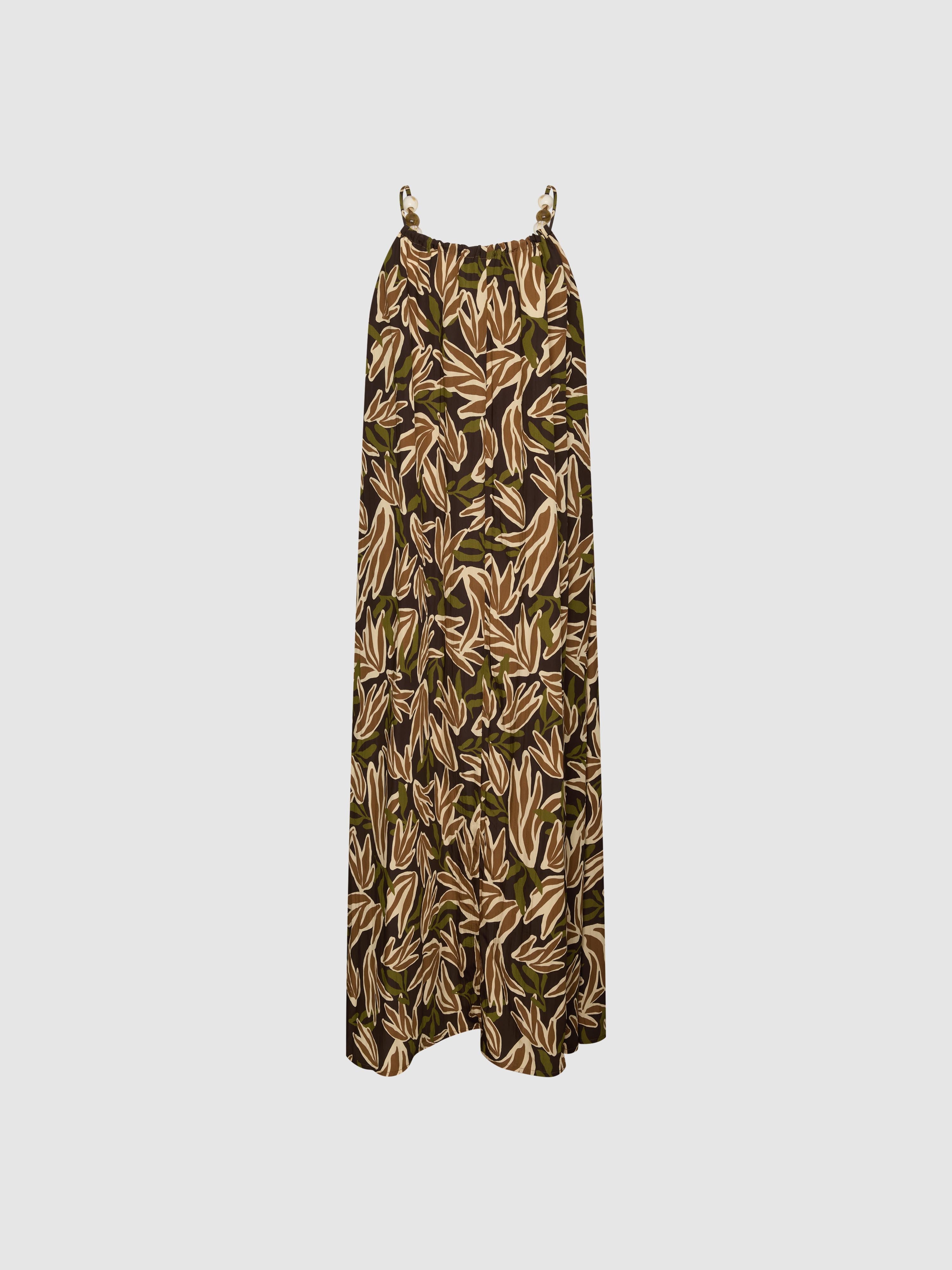 Urban Revivo Strappy Beaded Printed A-Line Midi Dresses