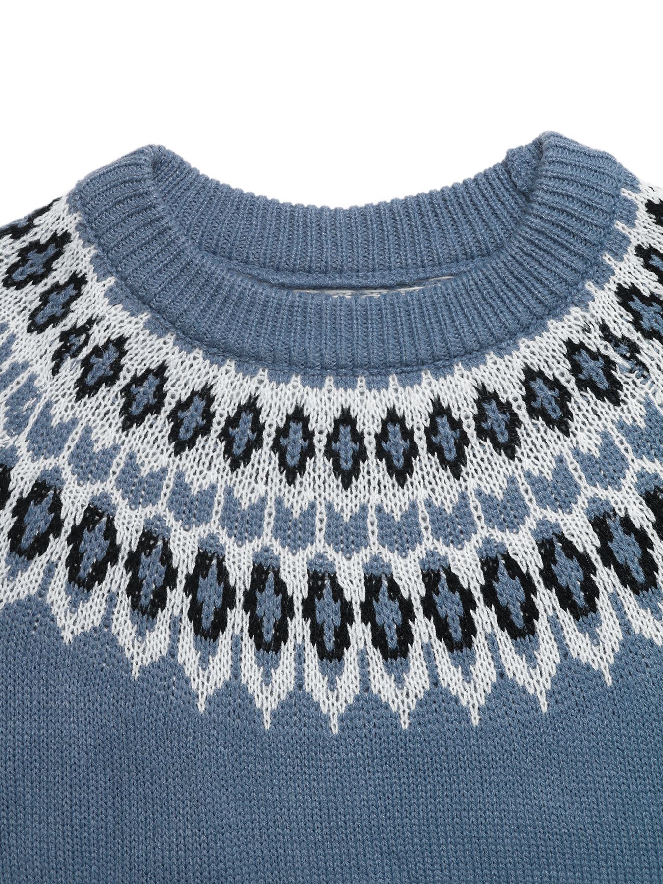 Cozy Fair Isle Pattern Pullover Sweater