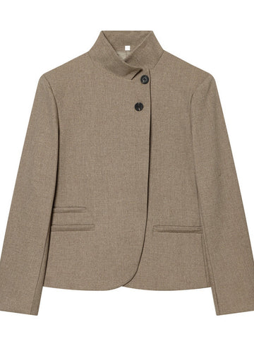 Minimalist Stand Collar Blazer Jacket