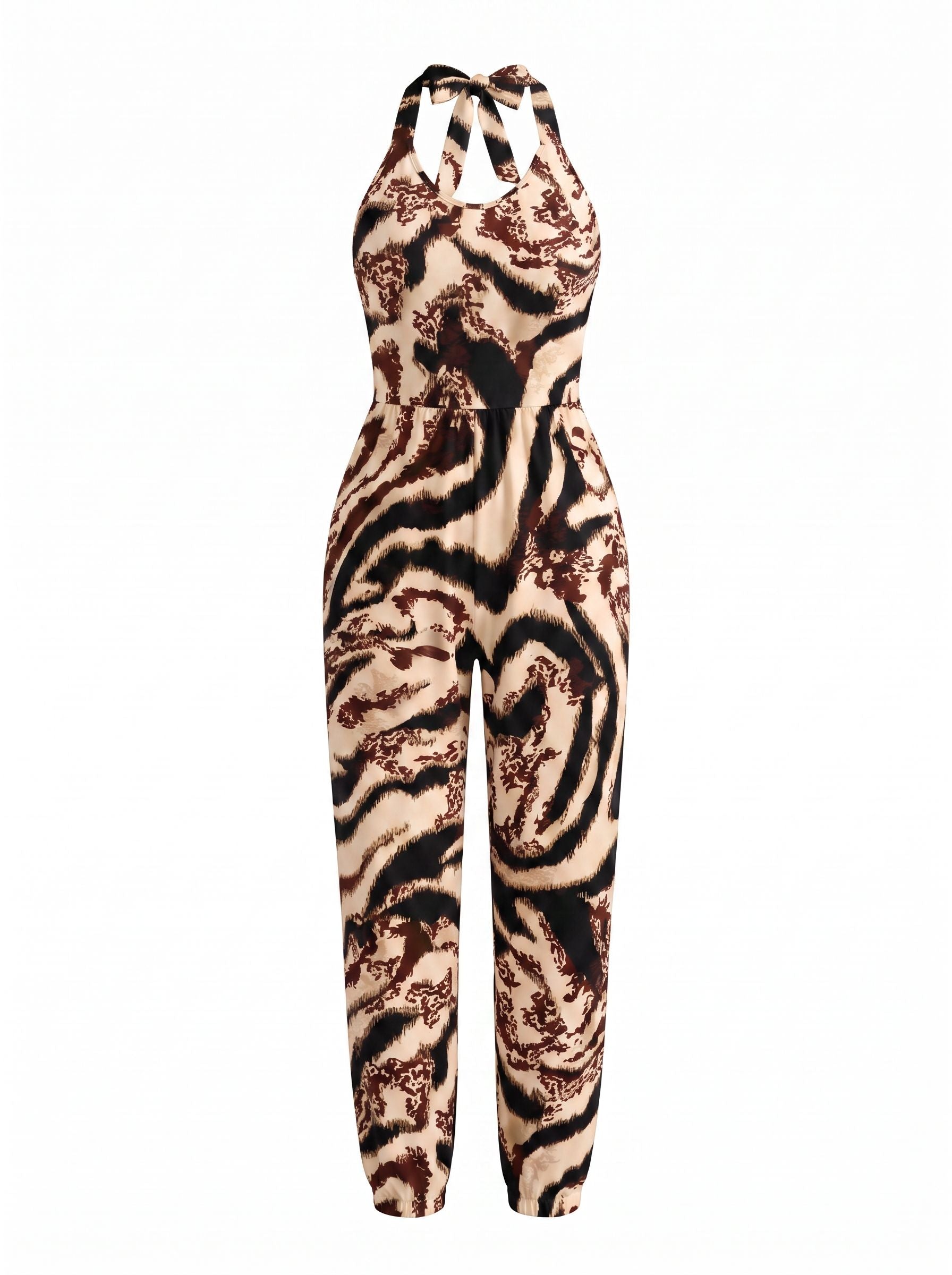 Tiger Stripe Print Jumpsuit